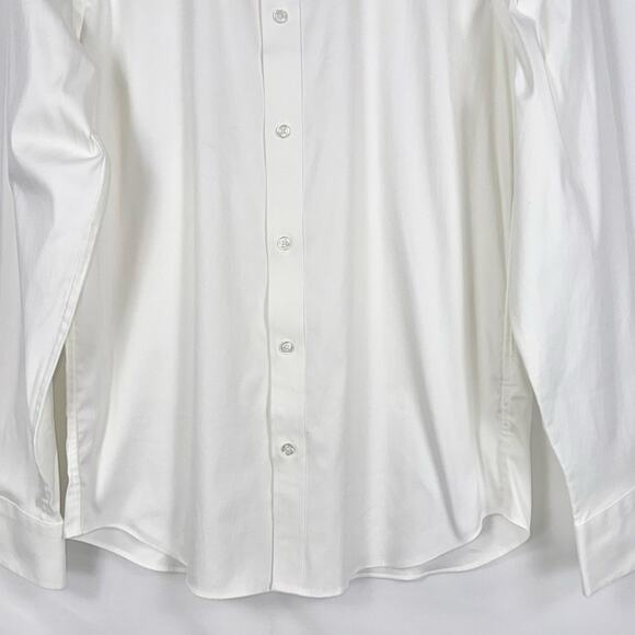 J Crew Men's Bowery Performance Stretch Dress Shirt Medium White Slim Fit - Picture 5 of 16